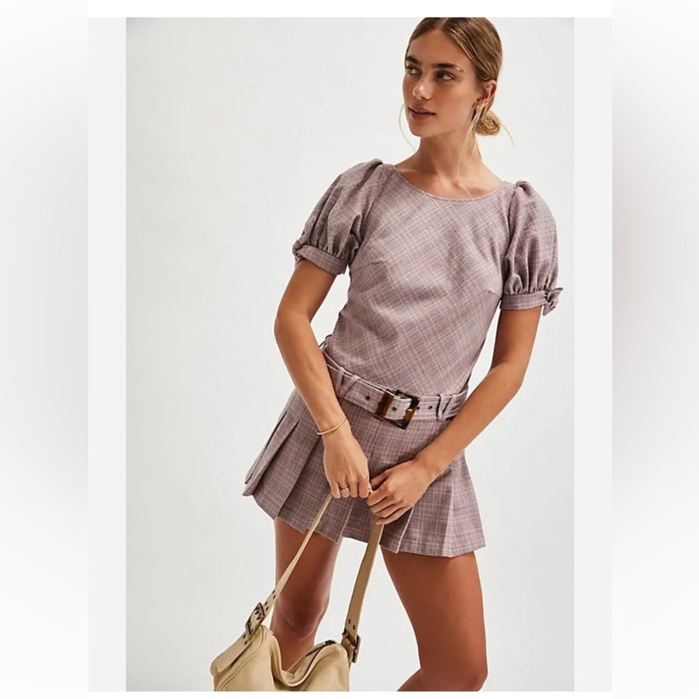 NEW Free People Sevi Plaid Mini Dress